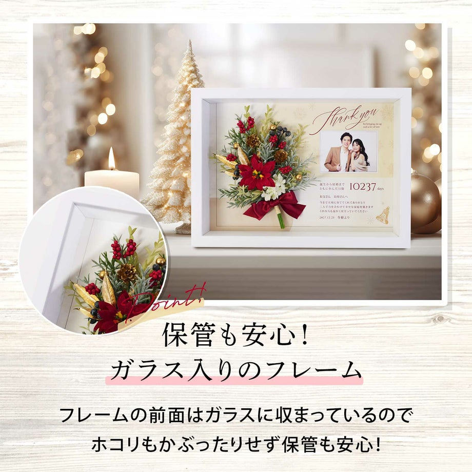 ガラス入りのフレームでホコリもかぶったりせず保管も安心