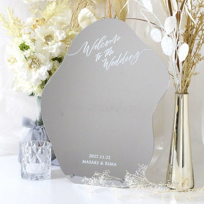 韓国風ウェーブ型アクリルミラーウェルカムボード