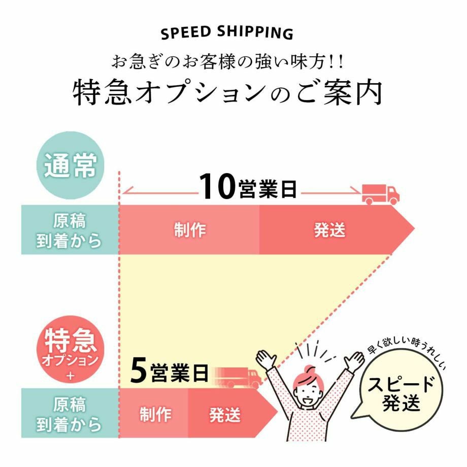 特急オプション追加でスピード発送対応可能