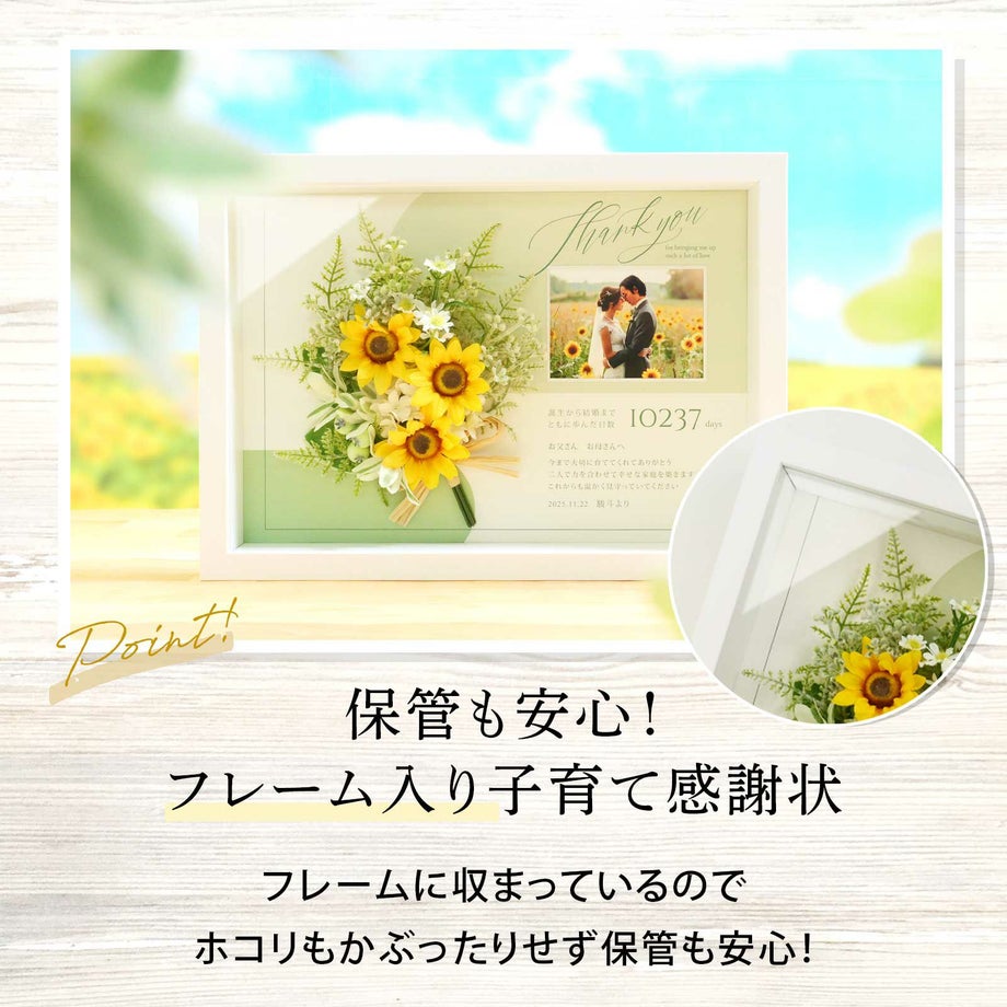 フレーム入りでホコリもかぶったりせず保管も安心