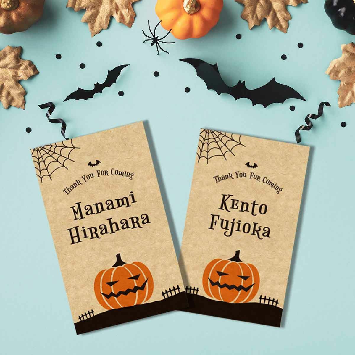 名刺サイズのハロウィン席札