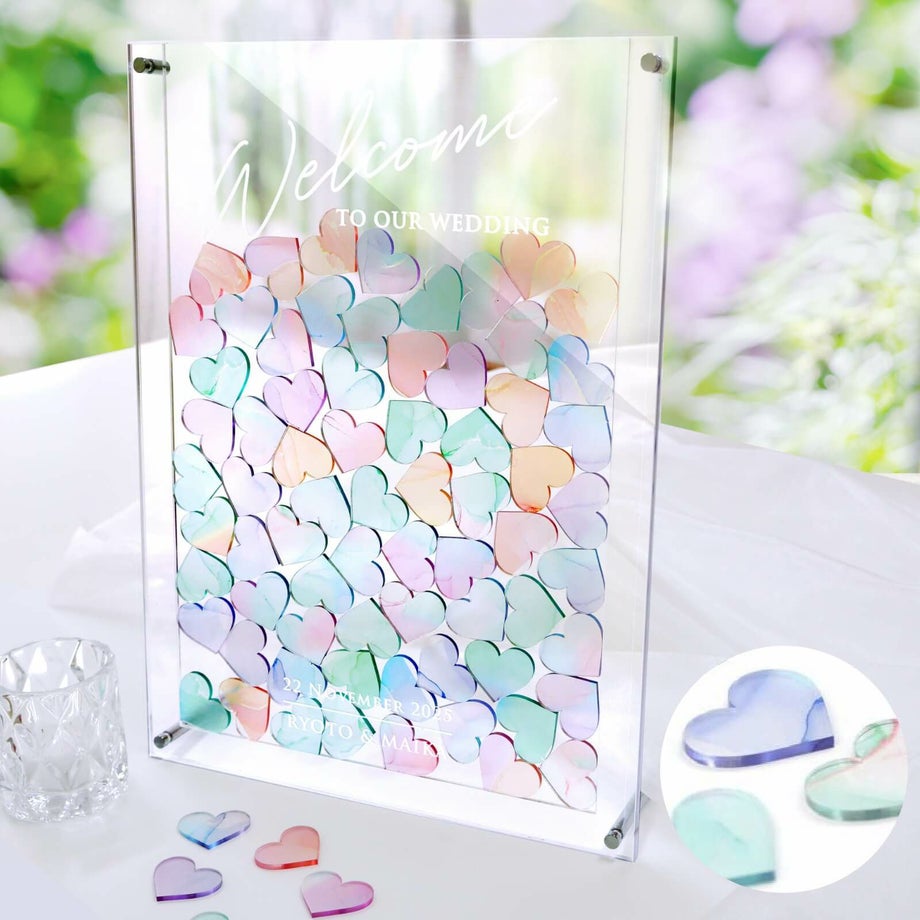 ハートのアクリルウェディングドロップス