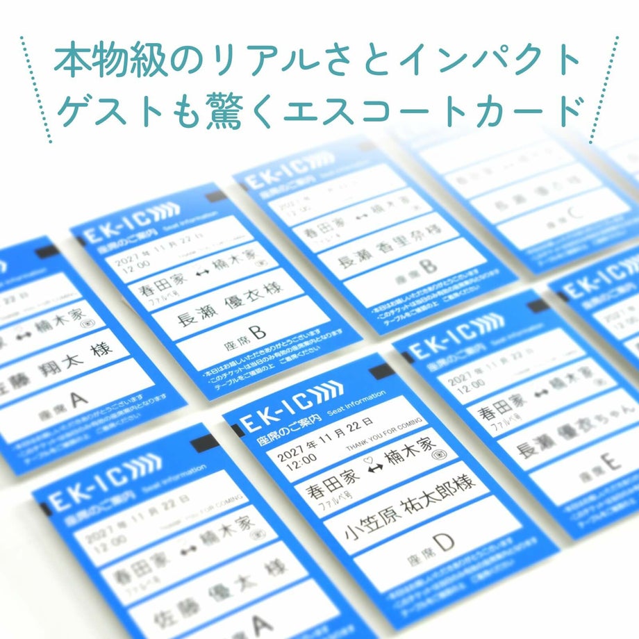 本物そっくり！ふたりの幸せ行きIC新幹線チケット風エスコートカード