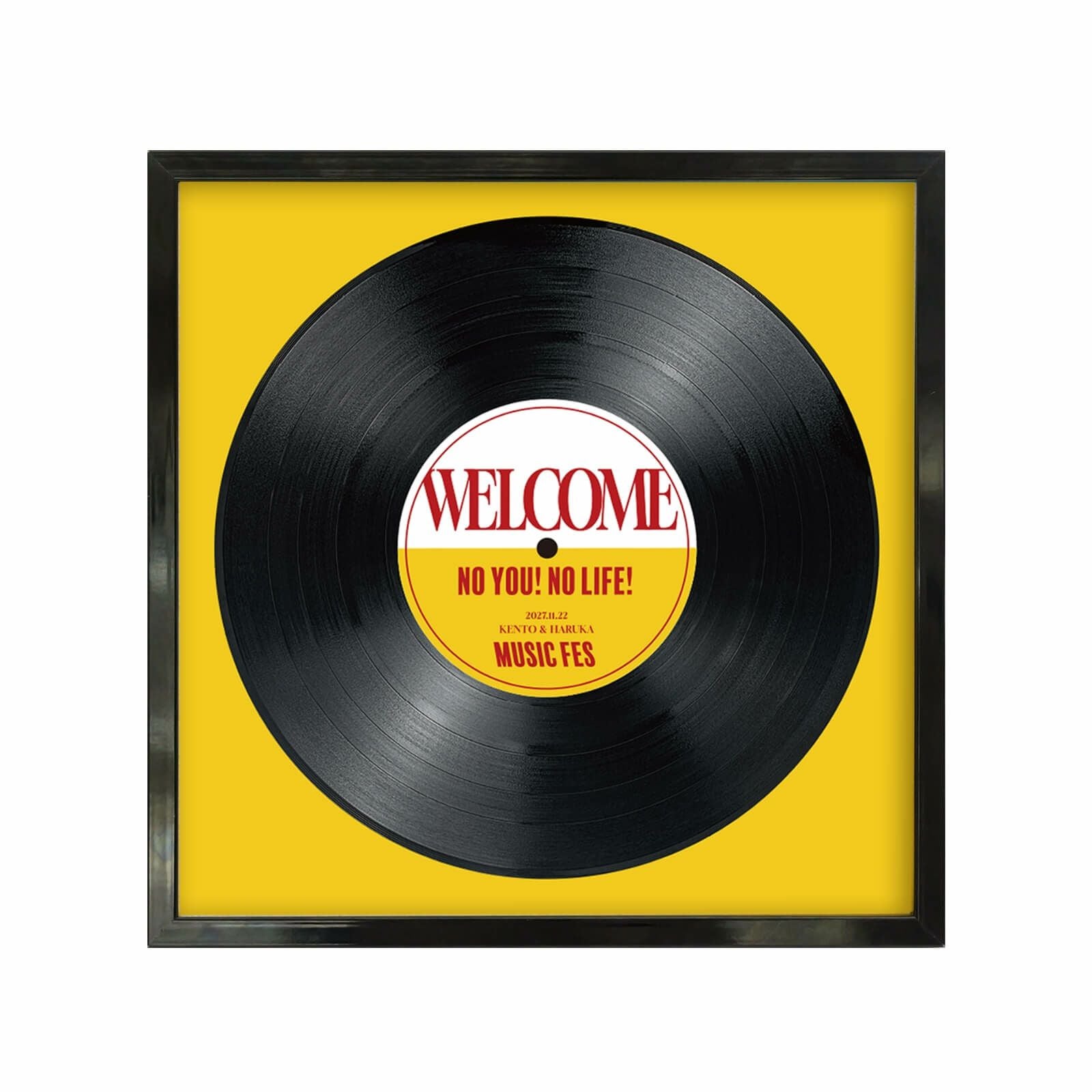 レコードイラストウェルカムボード選選べる6デザイン／マスタード