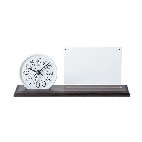 フォト＆クロック：ブラウン