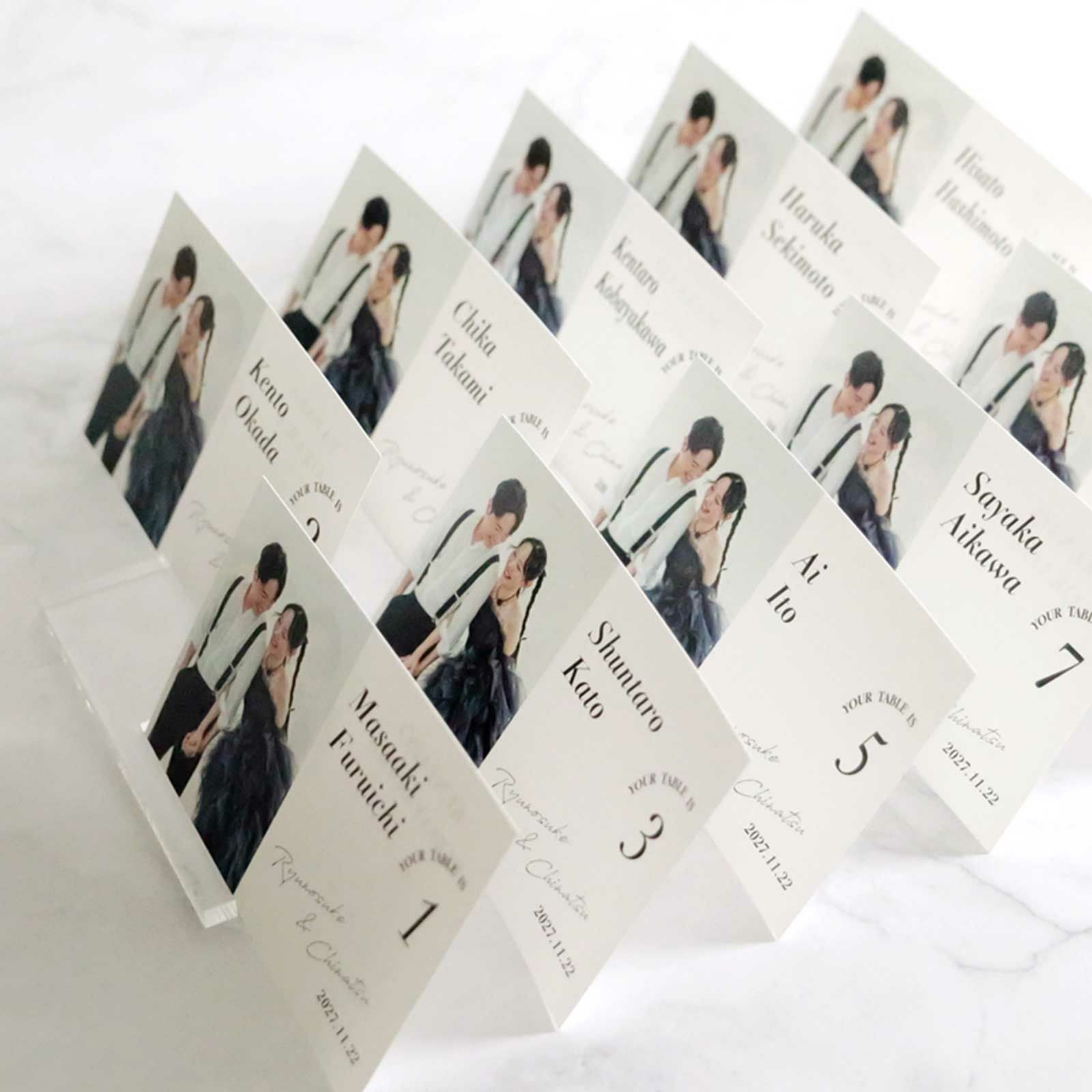 テーブルナンバー＆お写真入りエスコートカード