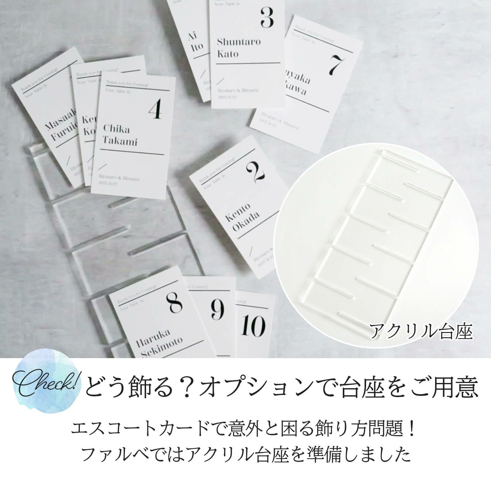 オプションアクリル台座を準備しています