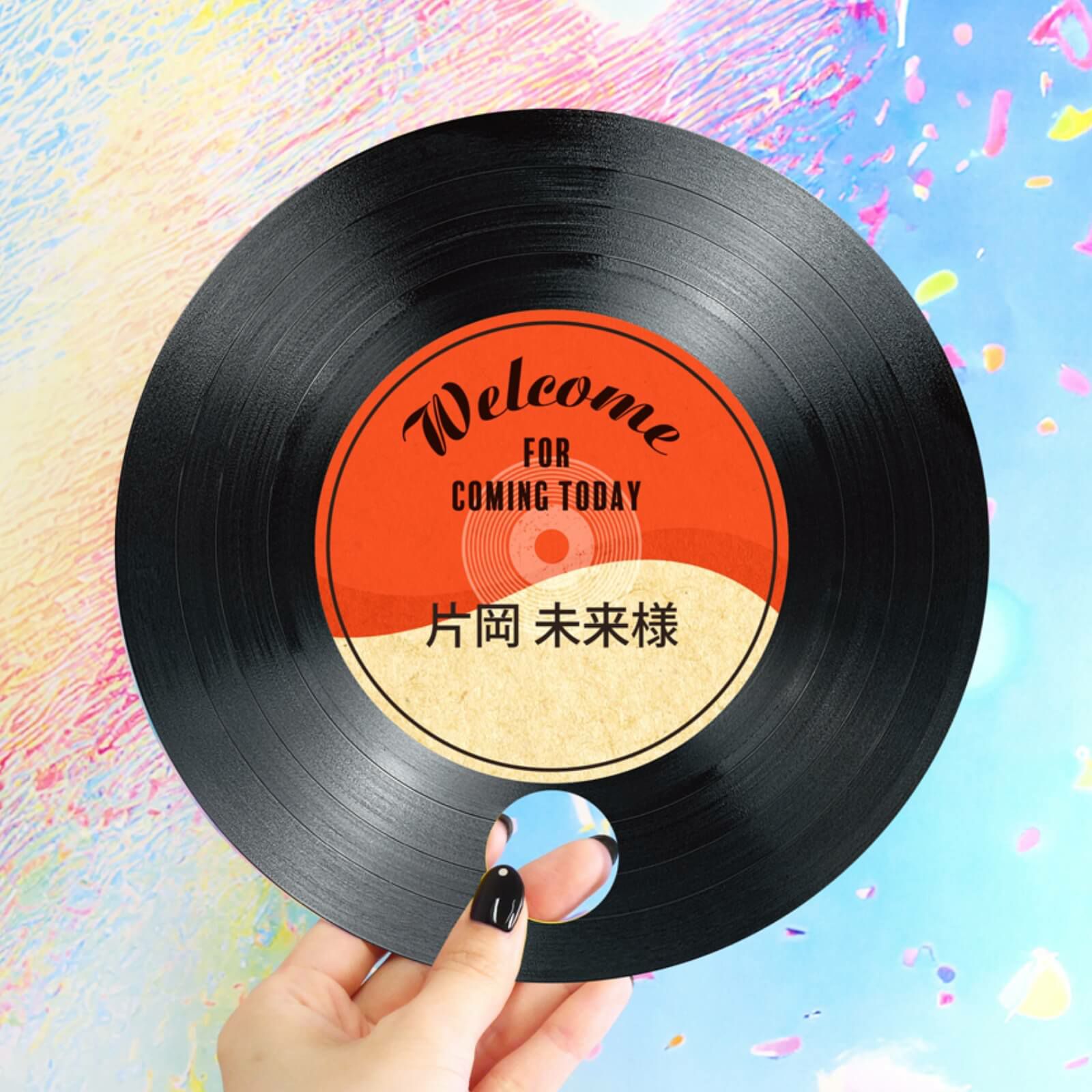 夏婚ならではのおもてなし丸型席札うちわ