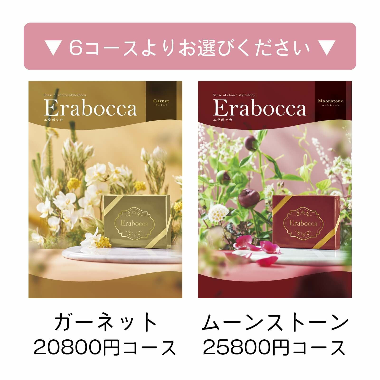 6コースよりお選びください／ガーネット20800円コース、ムーンストーン25800円コース