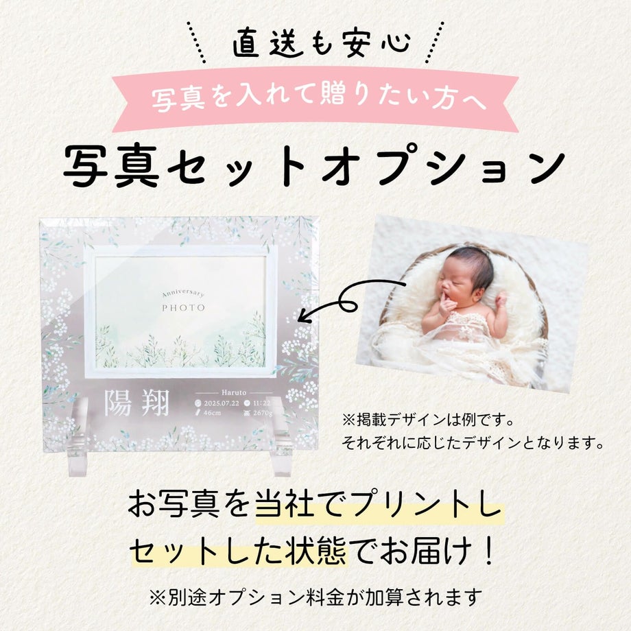 直送も安心写真をセットした状態でお届けするオプションについて