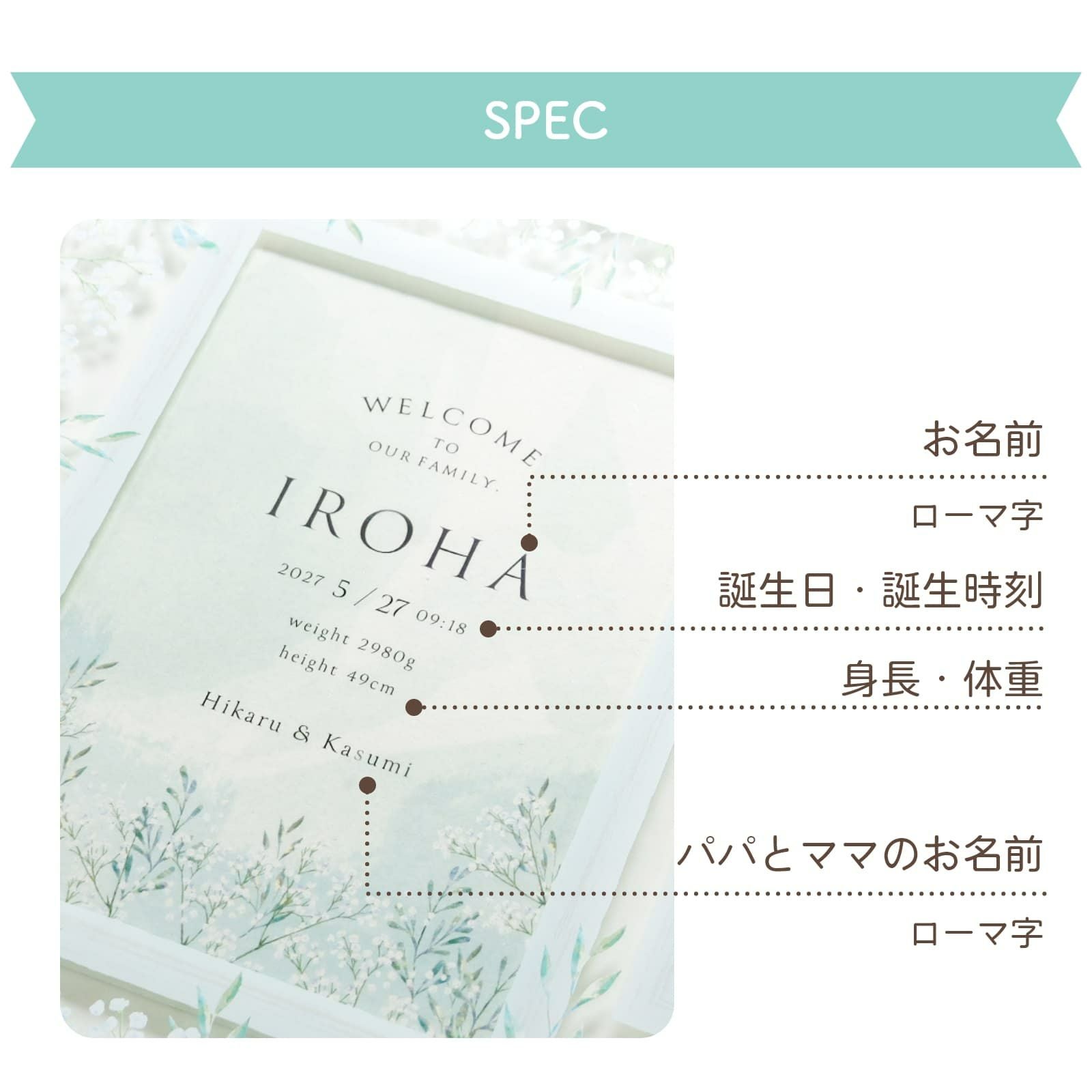 かすみ草命名書の展開図