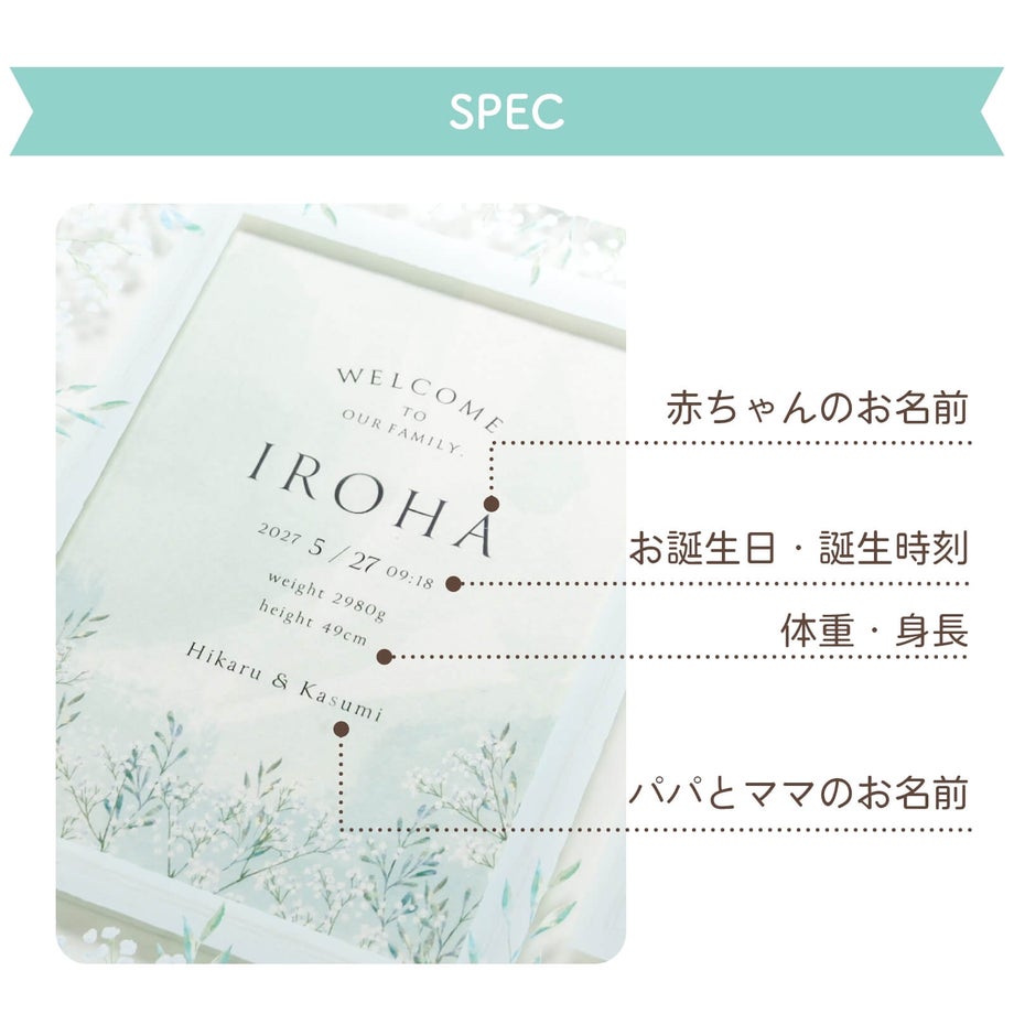 かすみ草命名書の展開図