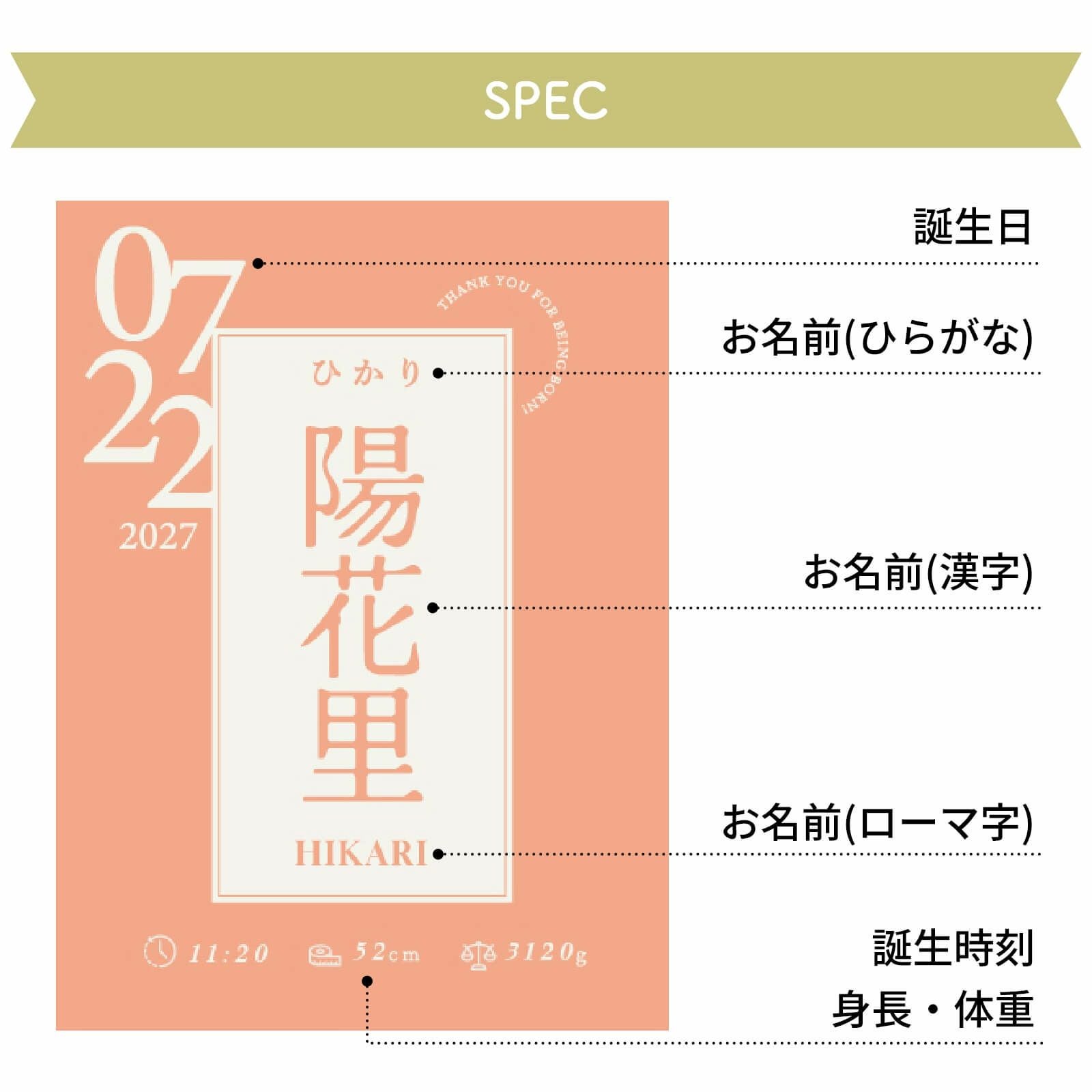 命名書名入れ項目