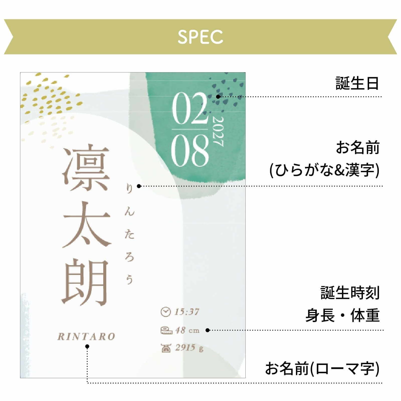 命名書名入れ項目