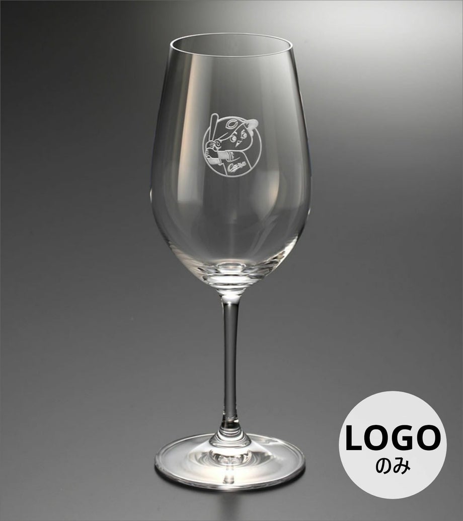 カープロゴのみ彫刻したグラス