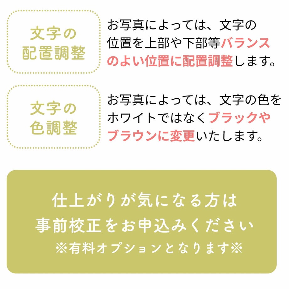 文字の配置調整・文字の色調整について