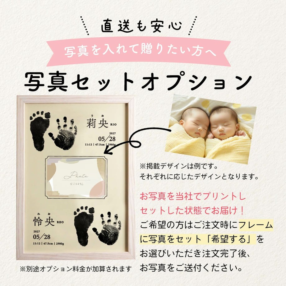 直送も安心！写真を入れて贈りたい方へ写真セットオプション