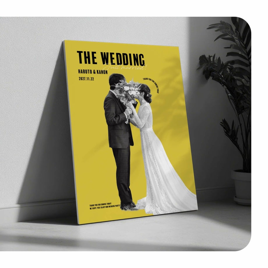 デザイナーがお写真を切り抜きしバランスよくレイアウトするフォトパネルウェルカムボード