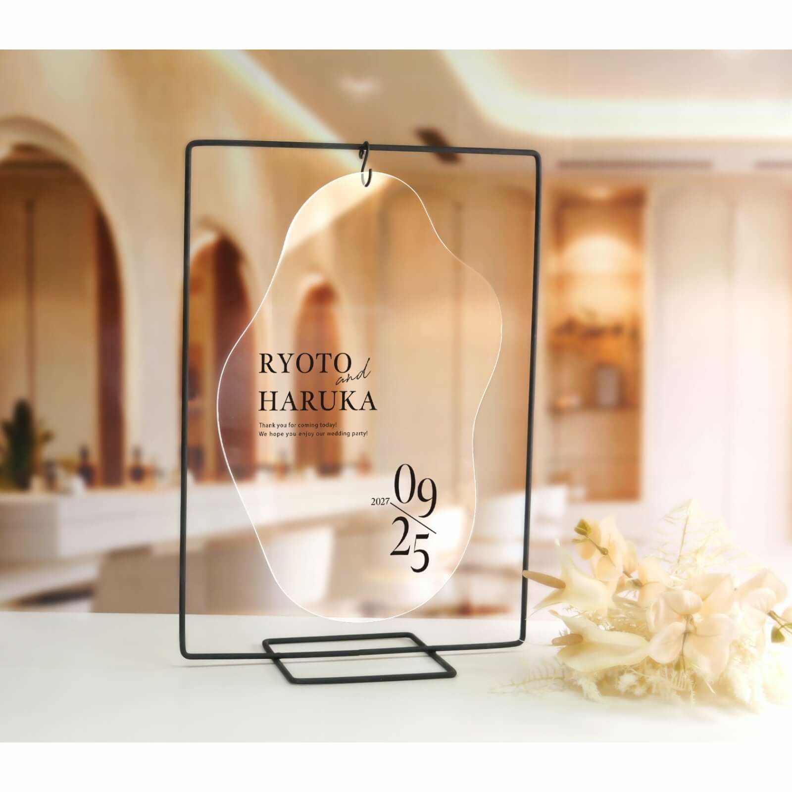 人気のコッパースタンドモダンで洗練されたウェルカムボード