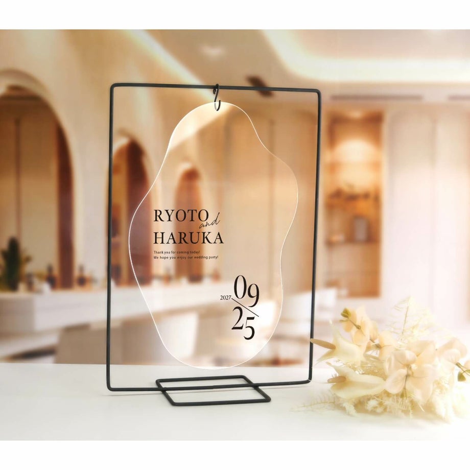 人気のコッパースタンドモダンで洗練されたウェルカムボード