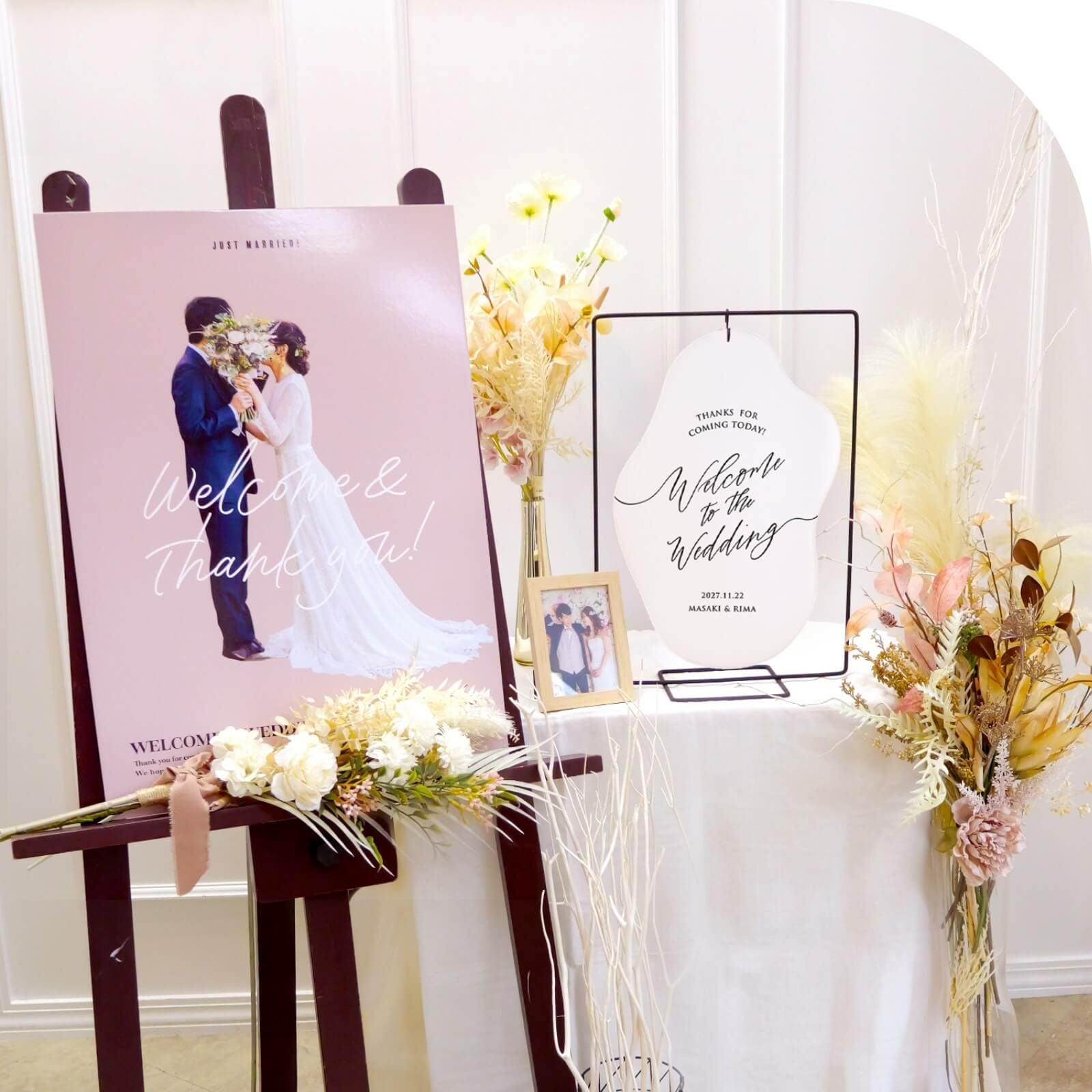 アイアンスタンドウェルカムボード「ミルキーウェーブ」 ｜結婚式