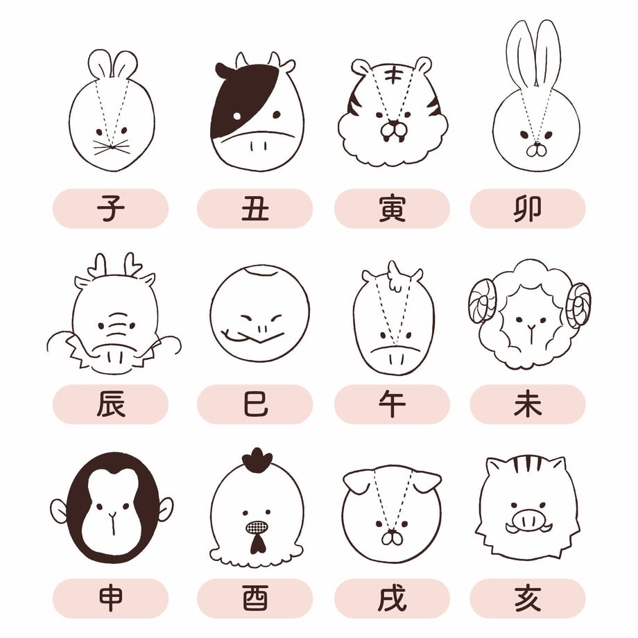 命名枡の干支イラスト一覧