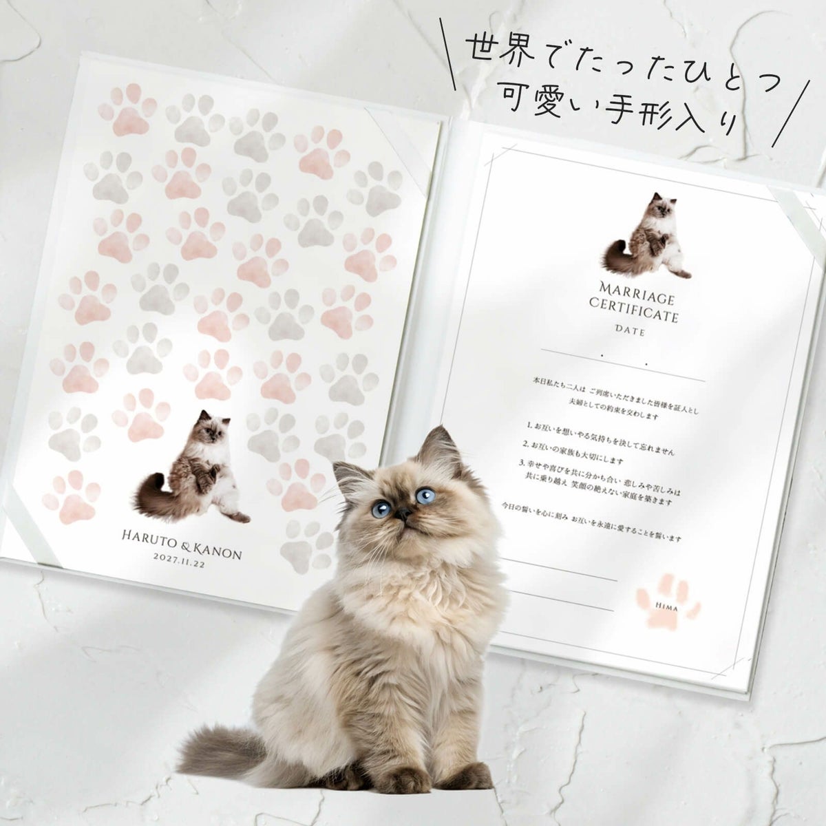 猫モチーフのゲスト参加型結婚証明書