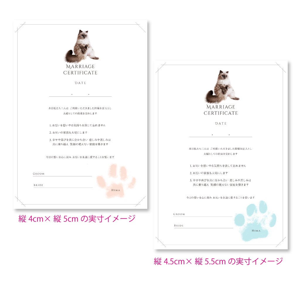 肉球スタンプ実寸サイズ