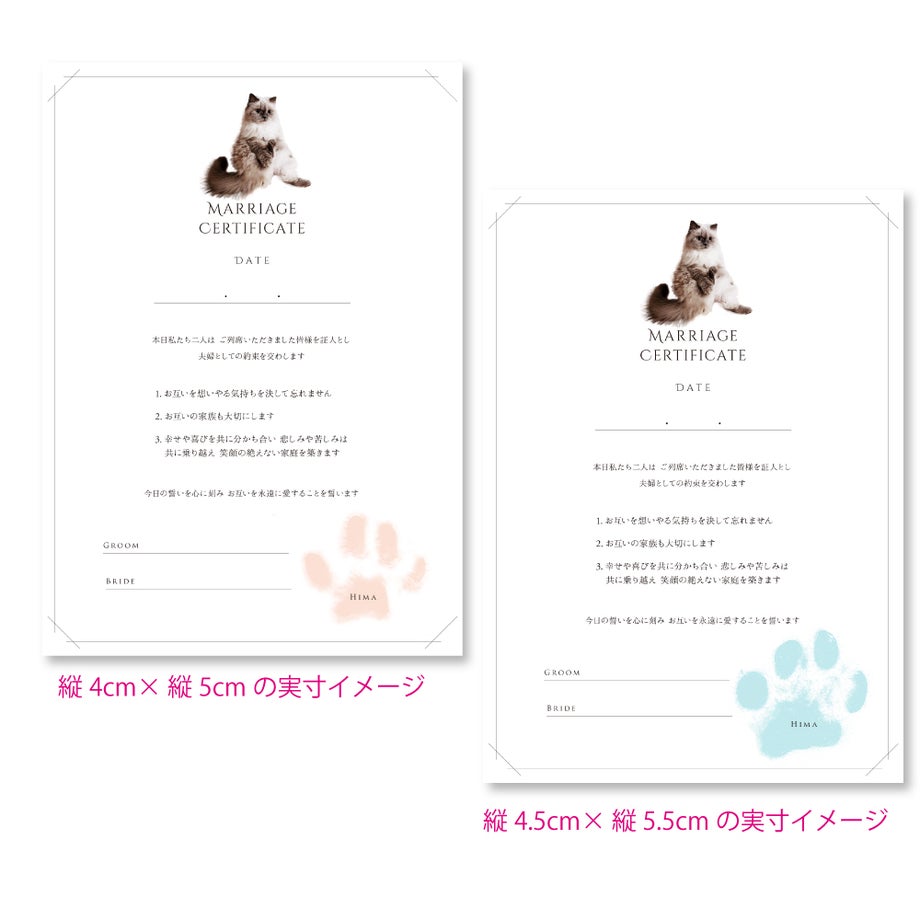 肉球スタンプ実寸サイズ