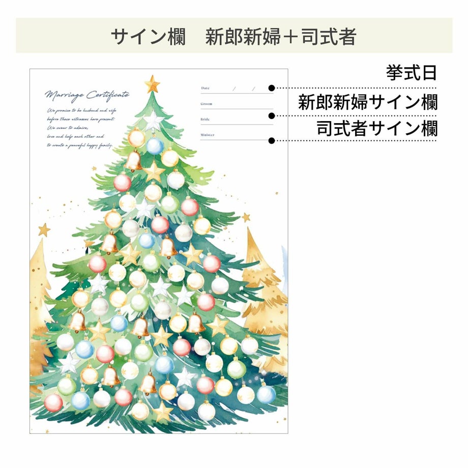 サイン欄新郎新婦+司式者