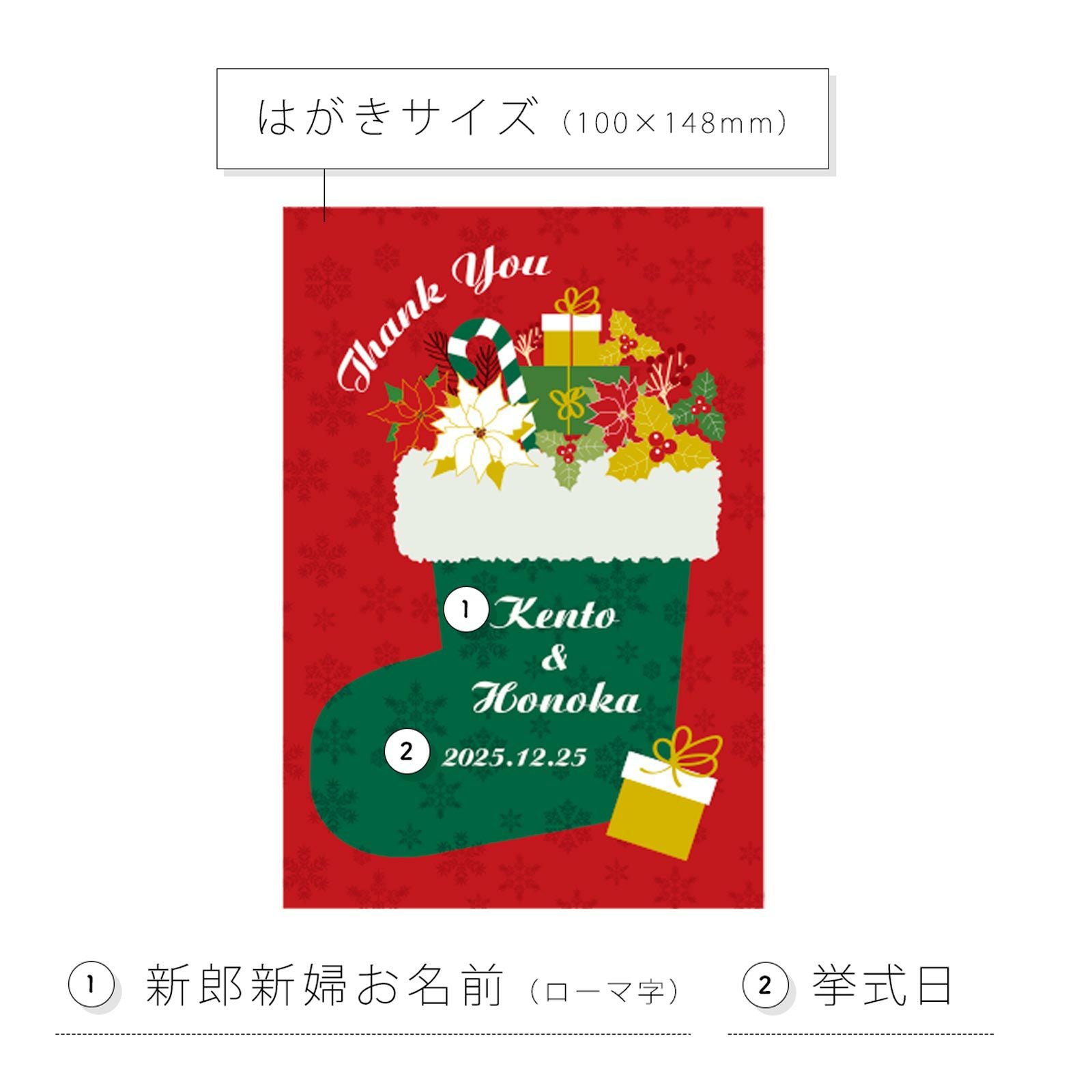 クリスマスプチギフト名入れ項目説明