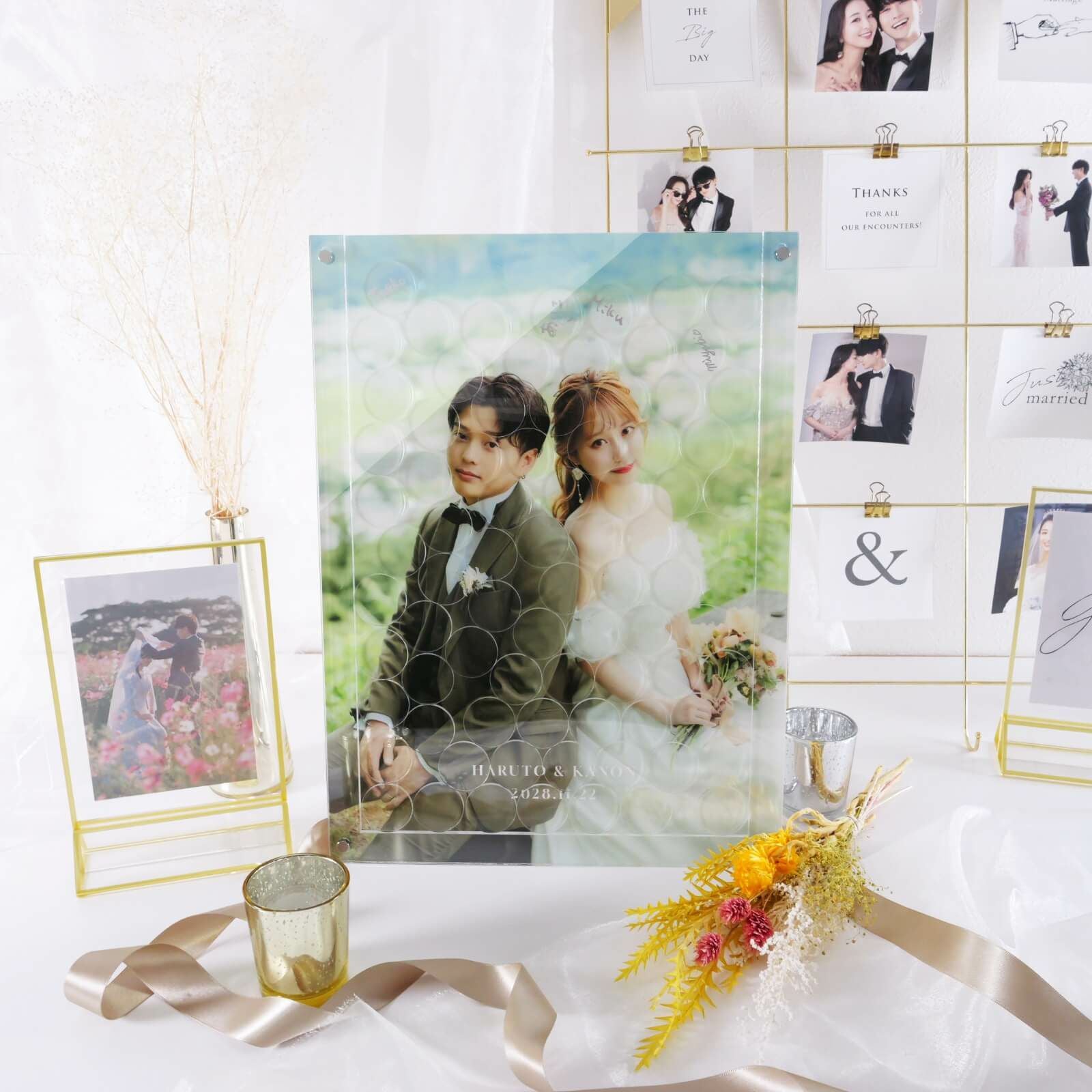 ウェルカムスペースも華やかになるウェディングドロップス