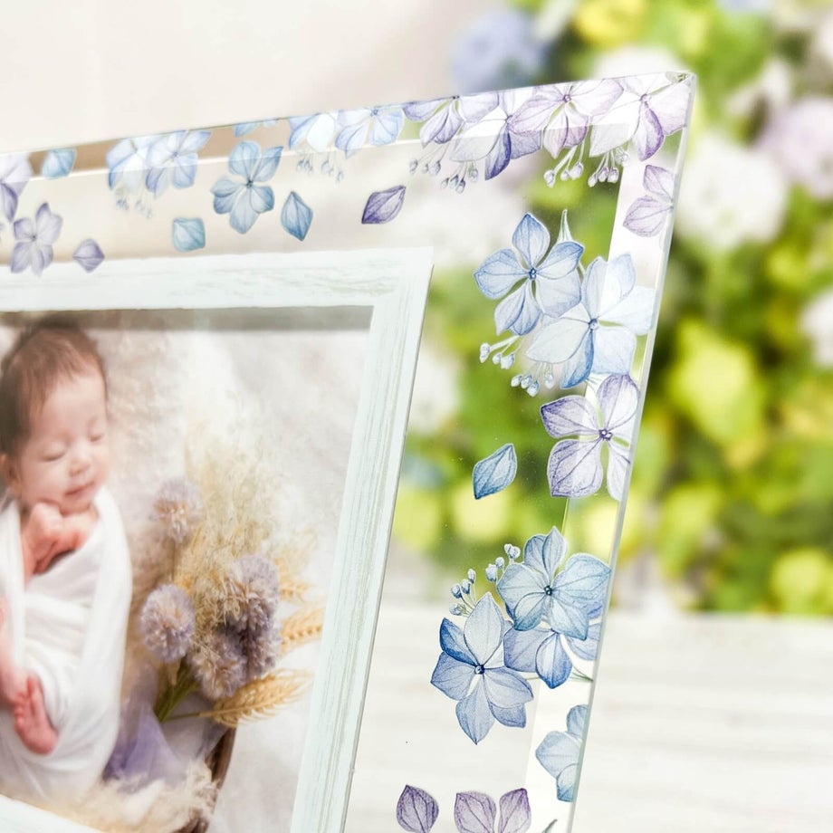 フォト紫陽花ガラスフォトフレーム