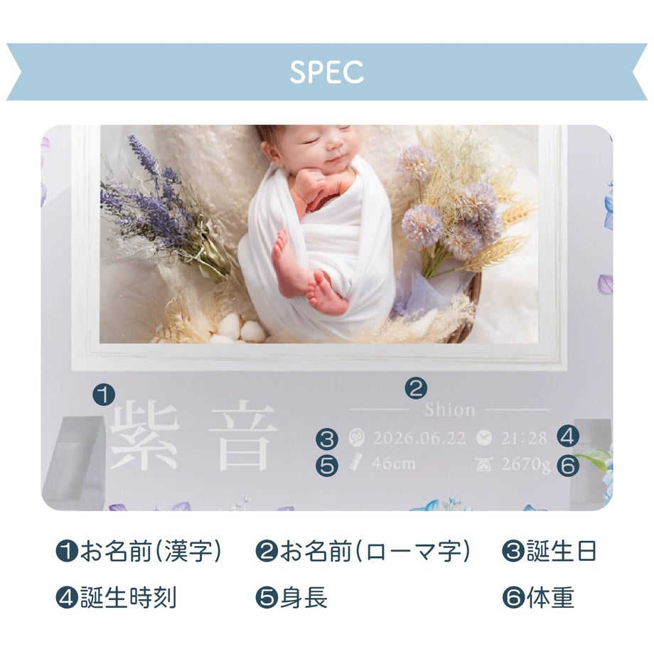 ベビーフォトフレーム名入れ項目