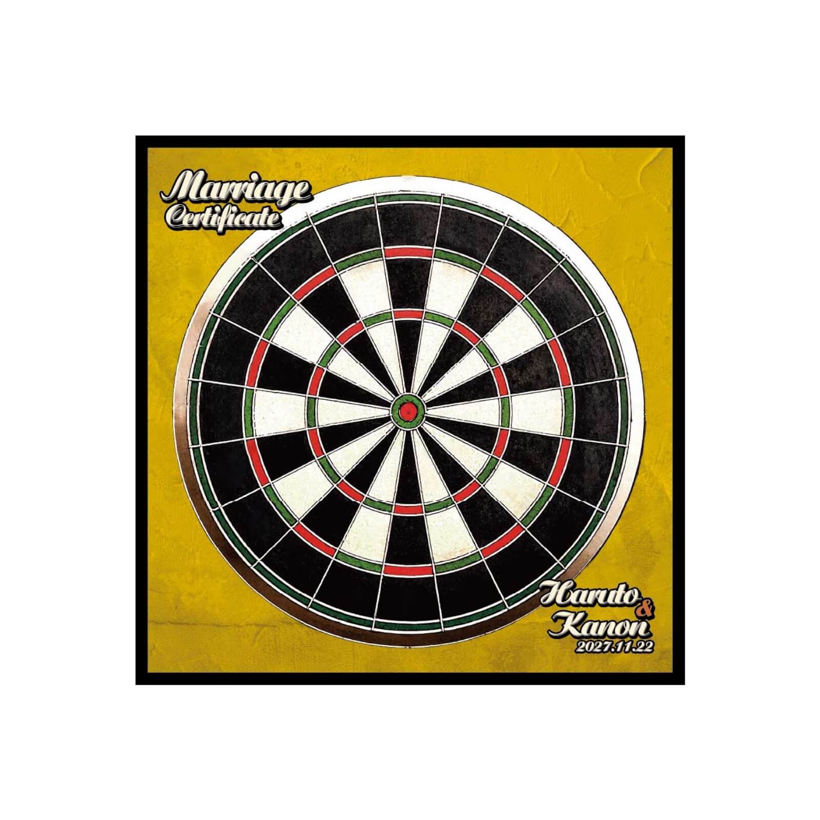 ダーツ結婚証明書カラーは5色から選べます／マスタード