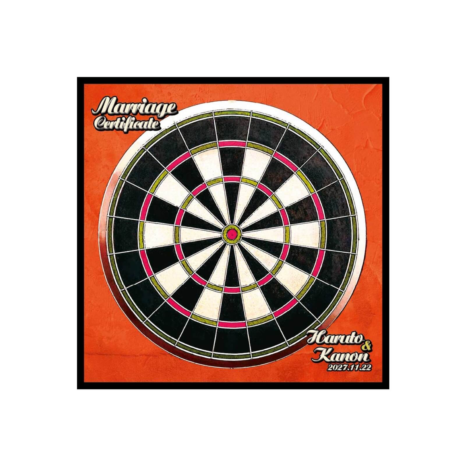 ダーツ結婚証明書カラーは5色から選べます／スカーレット