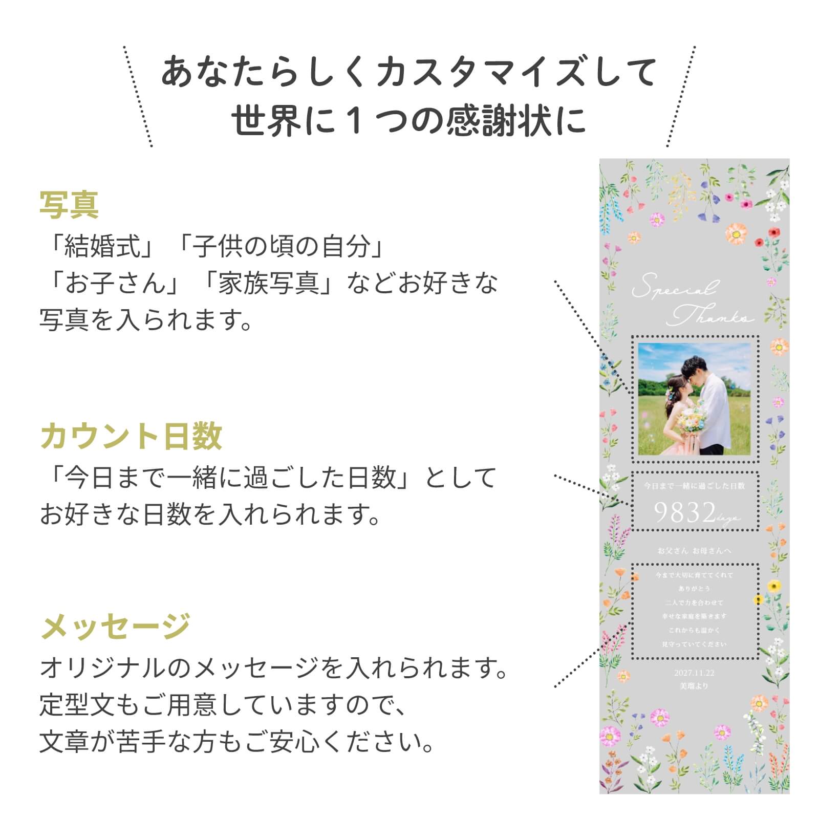 あなたらしくカスタマイズして世界に1つの子育て感謝状