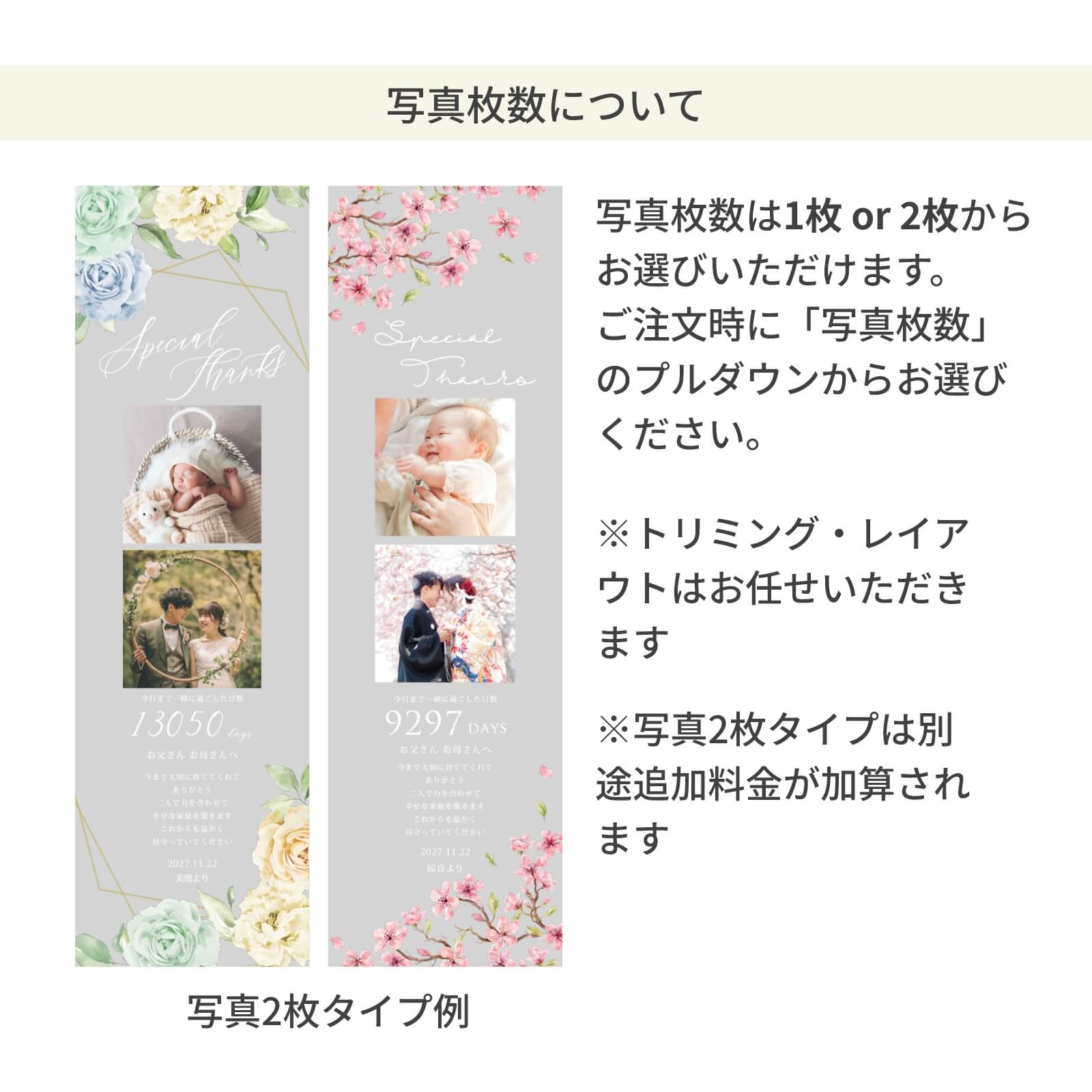 日本酒木箱に入れる写真枚数について