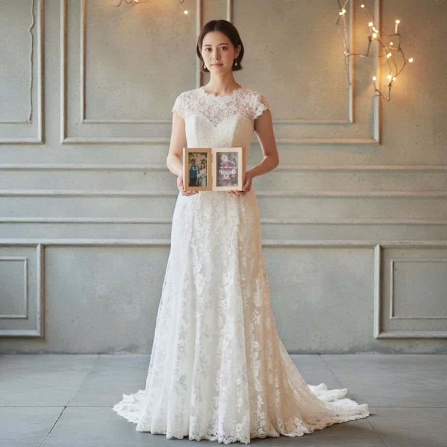 コンパクトな子育て感謝状を持っている花嫁