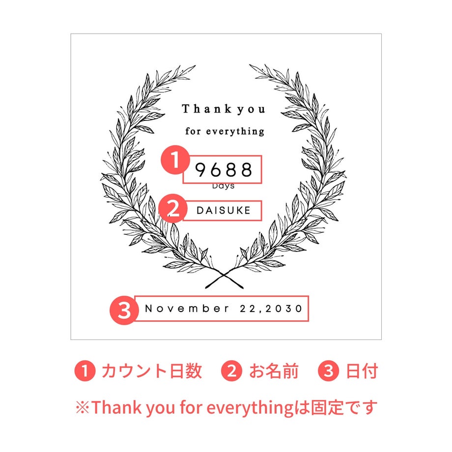 ボックス子育て感謝状名入れ項目