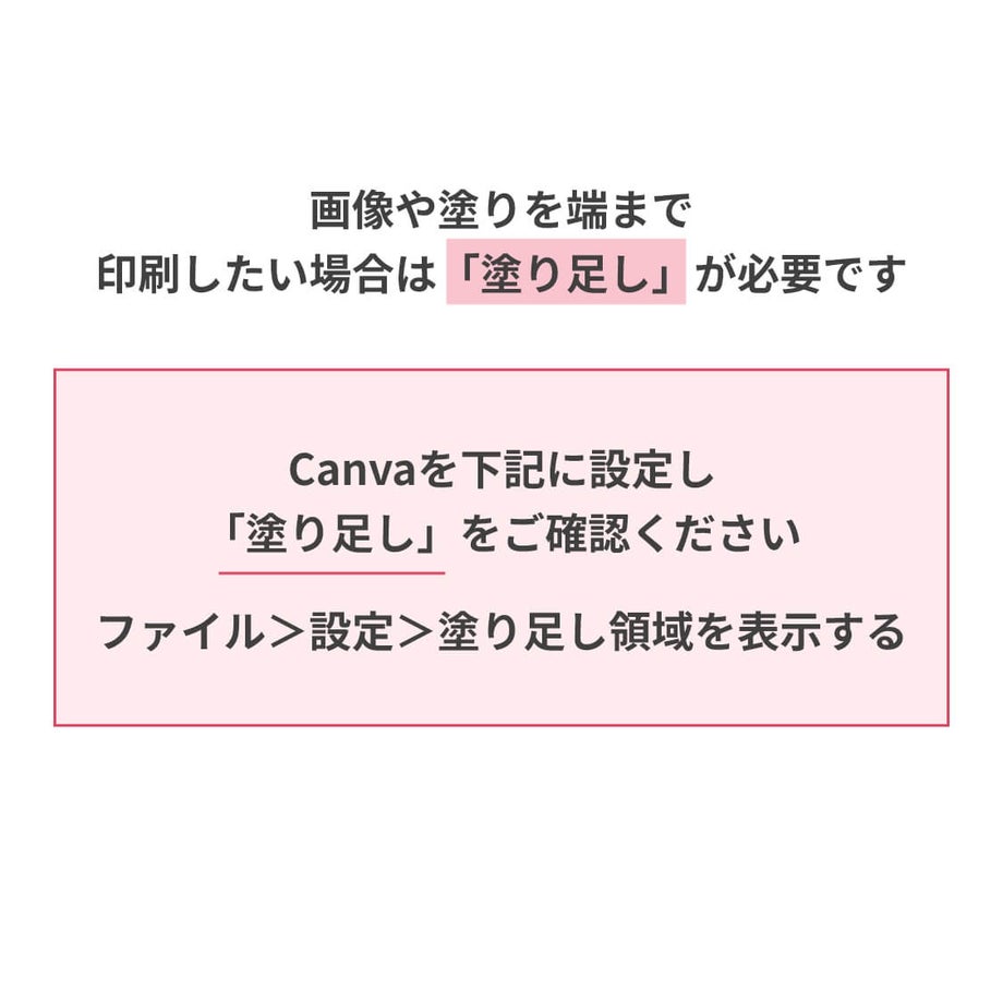 画像や塗りを端まで 印刷したい場合は「塗り足し」が必要です