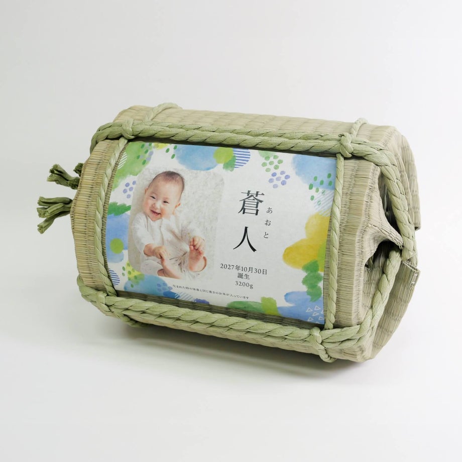 赤ちゃんの重さをお米で再現します