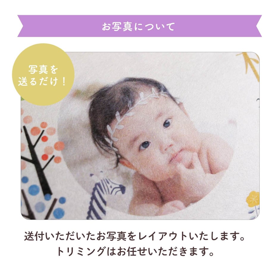 お写真を送るだけ！送付いただいたお写真をレイアウトします