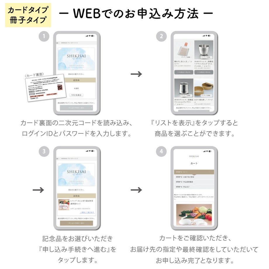 カタログギフトのWEBのお申込み方法