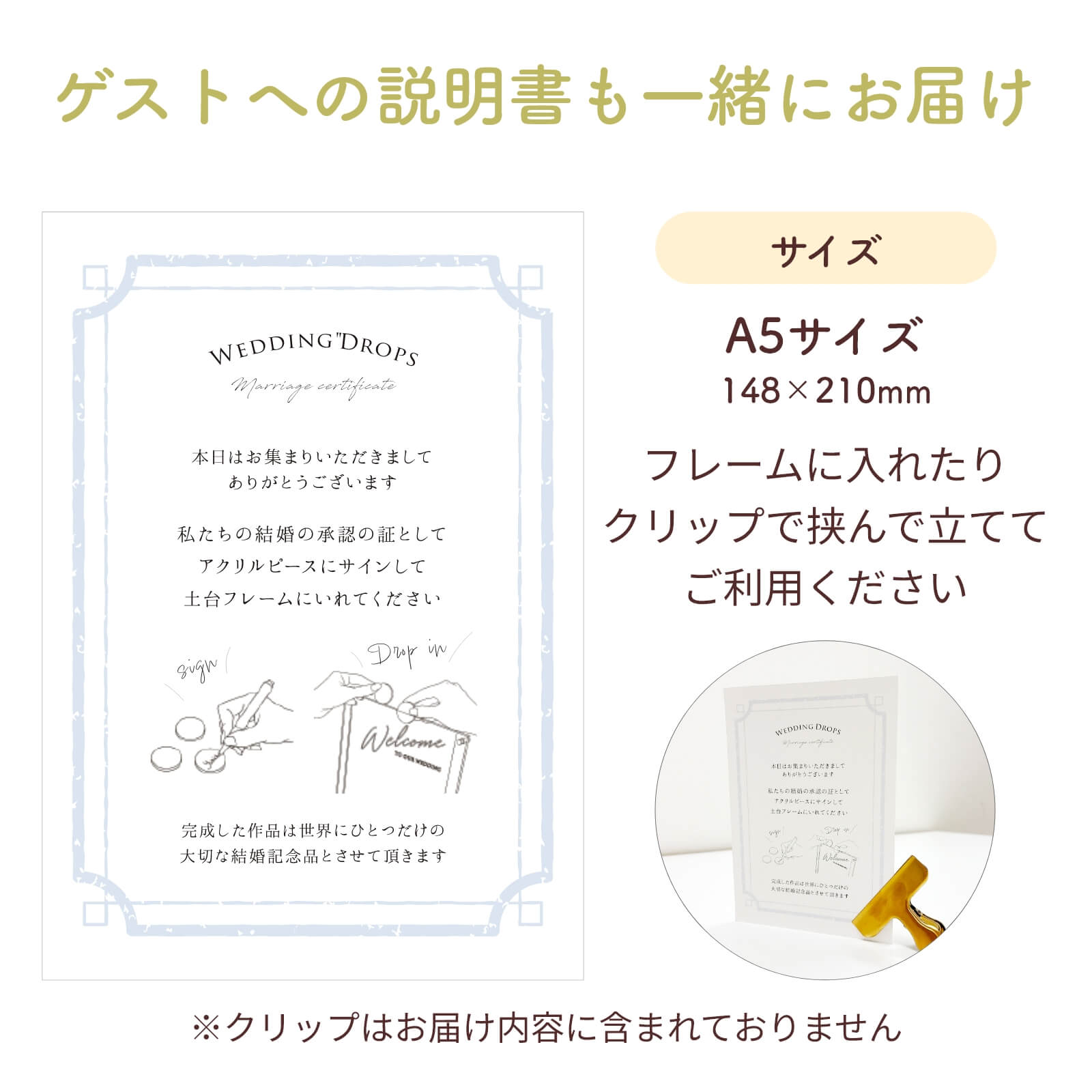 ゲストへの説明書も一緒にお届け