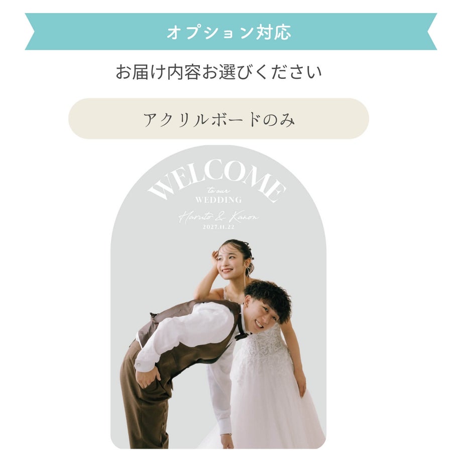 オプション対応お届けの内容／アクリルボードのみ